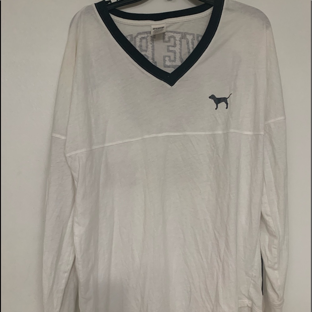 Victoria’s Secret Pink Long Sleeve Tee Sequins Rose Gold